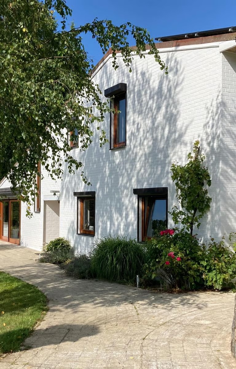 Peinture extérieure d'une villa à Wavre — pendant les travaux